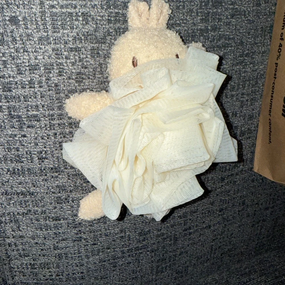 Cream Plush Toy with White Mesh